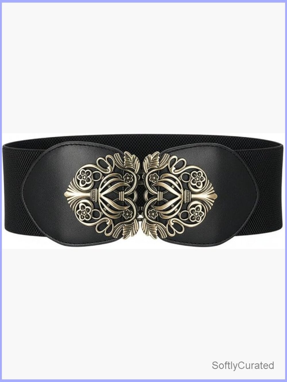 3 Inch Wide Waspie Elastic Vintage Buckle Waist Belt